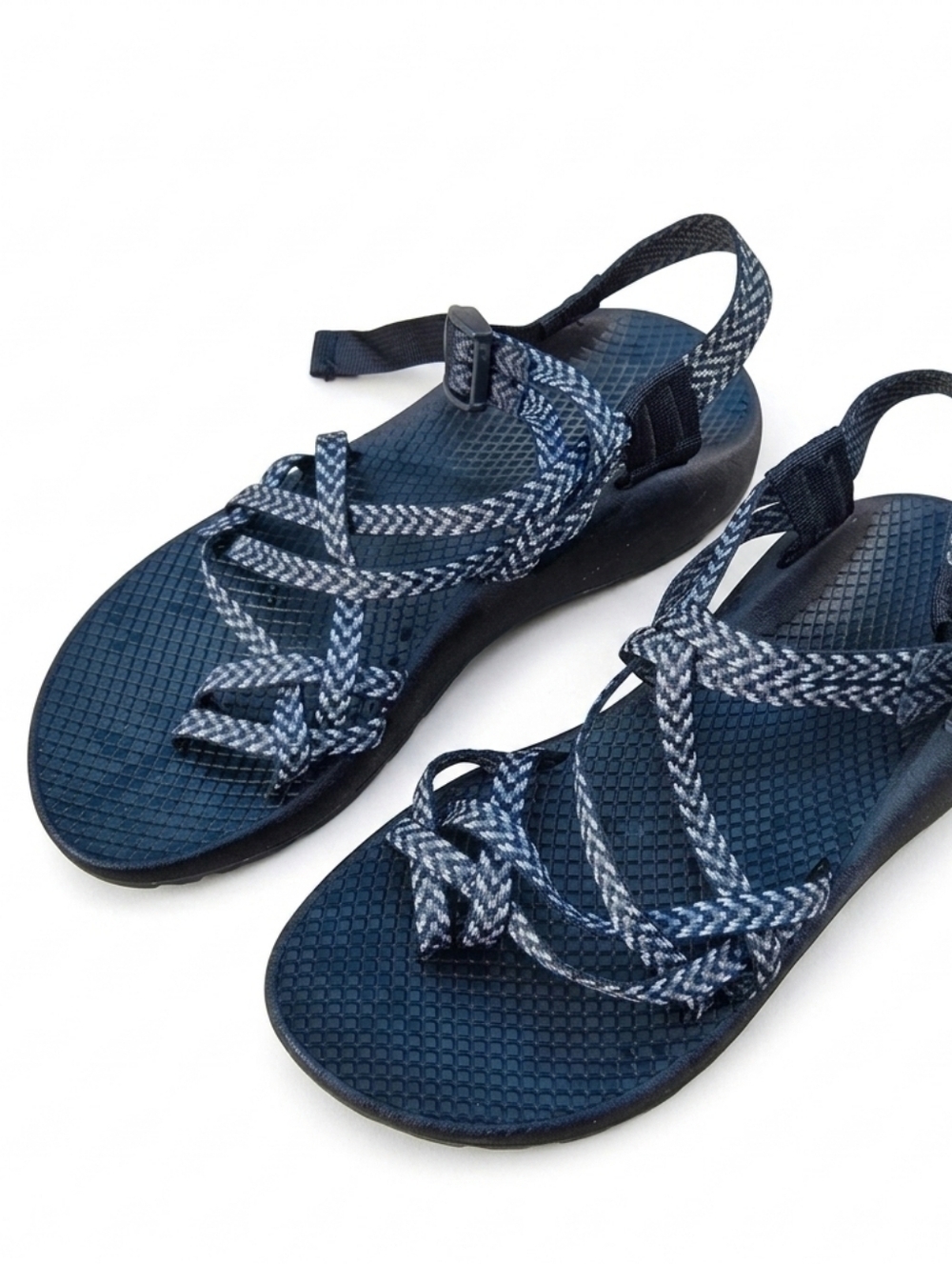 Women Chaco Zx2 double strap Sandal black white size 9